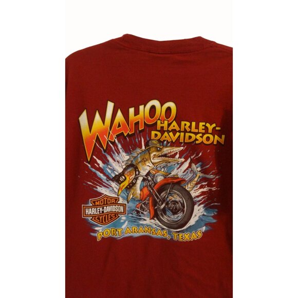 Harley-Davidson Go Ape Motorcycle T-Shirt Red Size Men's Large 100% Cotton - Picture 4 of 6